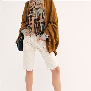 Free People Rebel Rouser Denim Short Natural NWT